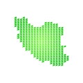 Abstract Iran Map Formed By Leaf Shapes