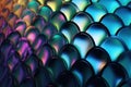 Abstract iridescent background with fish scale texture. Generative AI Royalty Free Stock Photo