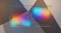 Abstract iridescent geometric network structure on a reflective surface with soft gradient light Royalty Free Stock Photo