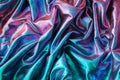 Abstract iridescent holographic texture wrinkled material.
