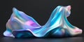 Abstract iridescent liquid flowing shapes 3D render vibrant colors dynamic design fluid art digital