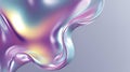 Abstract Iridescent Metallic Surface with Fluid Curves and Multicolor Reflections on Soft Gradient Background Royalty Free Stock Photo