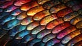 Vibrant Iridescent Scale Pattern, Colorful Abstract Background of Animal Skin Texture Royalty Free Stock Photo