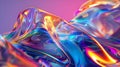 Abstract iridescent vibrant background. Holographic foil texture with Generative Ai. Rainbow pattern