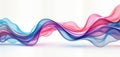 Abstract iridescent wave shape with flowing colours. Multi-colored 3d rendering. Dynamic, fluid design. Generative ai. Smooth,