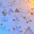 Abstract Irregular Futuristic architectural pattern, triangles 3d illustration background Royalty Free Stock Photo