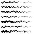 Abstract irregular line set. Different wavy, zigzag dividers, li