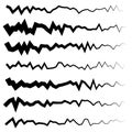 Abstract irregular line set. Different wavy, zigzag dividers, li