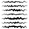 Abstract irregular line set. Different wavy, zigzag dividers, li