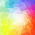 Abstract irregular polygon background with a triangle pattern in light pastel full color spectrum with reflection in the mi