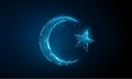 Abstract islamic Ramadan symbol crescent and star.