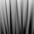 Abstract isolated black and white wavy stripes vector background. 3d waves effect