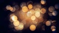 Abstract isolated blurred festive yellow and orange Christmas lights with bokeh Royalty Free Stock Photo