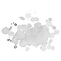 Abstract isolated grayscale vector watercolor stain. Grunge element for paper design