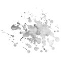 Abstract isolated grayscale vector watercolor stain. Grunge element for paper design