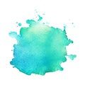 Abstract isolated watercolor hand drawn paper texture stain on white background for text design, web, label. Royalty Free Stock Photo