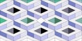 Abstract Isometric Cube Pattern Background with Blue Green and Gray Geometric Shapes for Modern Graphic Design Royalty Free Stock Photo