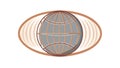 Abstract Isometric Global Network Orb Icon, vector design Generative AI Royalty Free Stock Photo