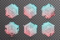 Abstract isometric hexagon lines cubic elements technical 3D background vector design illustration Royalty Free Stock Photo