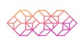 Abstract Isometric Hexagons, Gradient Cube Pattern, vector design Generative AI Royalty Free Stock Photo