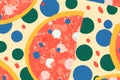Abstract italian pizza colorful design. Simple graphic design background