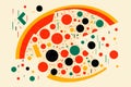 Abstract italian pizza colorful design. Simple graphic design background
