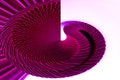 Abstract item of spyral shape with geometric fractal seamless pattern vibrant purple color.