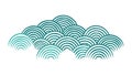 Abstract Japanese Wavy Clouds Seamless Pattern, vector design Generative AI Royalty Free Stock Photo