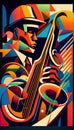 Abstract jazz colorful collage by Generative AI