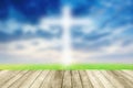 Abstract Jesus on the cross blue sky with wooden Royalty Free Stock Photo