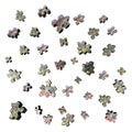 Abstract jigsaw currency pieces