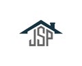 Abstract JSP Letter Creative Home Shape Logo Design.