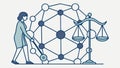 Abstract Justice Network Vector for Ethical Systems Design, vector design Generative AI Royalty Free Stock Photo