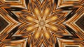 Abstract kaleidoscopic pattern with transforming flower, seamless loop. Animation. Fractal symmetric optical illusion