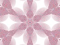Abstract, kaleidoscopic red navy blue flower