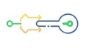 Abstract Key Icon with Flow for Security or Access Path, vector design Generative AI Royalty Free Stock Photo