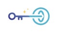 Abstract key and lock, symbolizing security, access, and problem-solving, vector design Generative AI Royalty Free Stock Photo