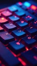 Abstract keyboard backdrop vibrant color gradients sharp angles bright neon keyboard