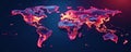 Abstract keys hovering over a digital world map , system, global network