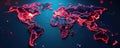 Abstract keys hovering over a digital world map , technology, data