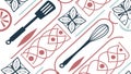 Abstract Kitchen Utensil Seamless Pattern, vector design Generative AI Royalty Free Stock Photo