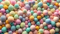 Abstract knitting background Multicolored balls of yarn Pastel soft colors Generative AI
