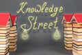 Abstract knowledge street. Books as the prospect for future