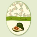 Abstract label of avocado fruit