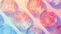 Abstract laboratory concept with Petri dishes containing glowing bacterial colonies with a pastel iridescent effect Royalty Free Stock Photo