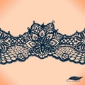 Abstract lace ribbon seamless pattern