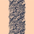 Abstract lace ribbon vertical seamless pattern.