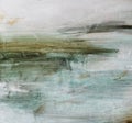 Abstract landscape art background. Seascape Contemporary art. Oil painting of ocean. oil paint texture. Modern art. Royalty Free Stock Photo