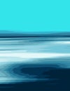 Abstract Landscape Art Illustration with Sea, Ocean, Sky and Horizon Vector - Blue Colors Royalty Free Stock Photo