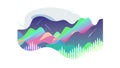 Abstract Landscape with Digital Wavy Gradient Layers, vector design Generative AI Royalty Free Stock Photo